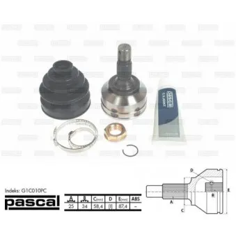 Embout de cardan avant (kit de réparation) PASCAL G1C010PC