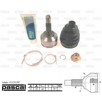 Embout de cardan avant (kit de réparation) PASCAL