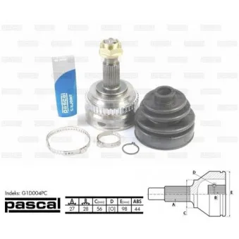 Embout de cardan avant (kit de réparation) PASCAL G1D004PC