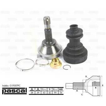 Embout de cardan avant (kit de réparation) PASCAL G1F007PC