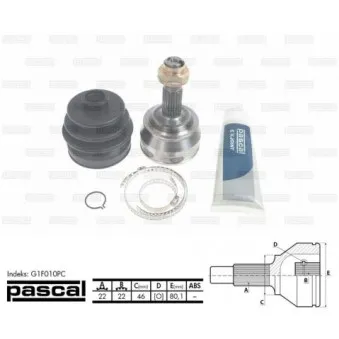 Embout de cardan avant (kit de réparation) PASCAL G1F010PC