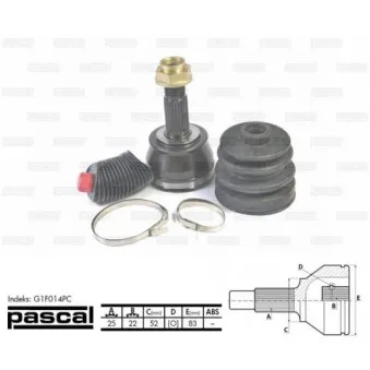 Embout de cardan avant (kit de réparation) PASCAL G1F014PC