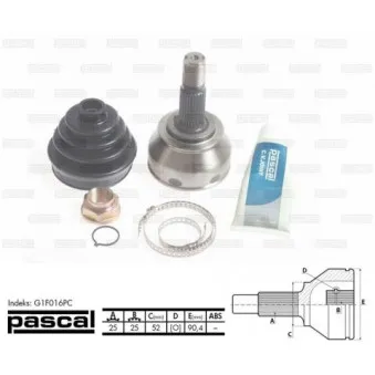 Embout de cardan avant (kit de réparation) PASCAL G1F016PC