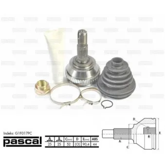 Embout de cardan avant (kit de réparation) PASCAL G1F017PC