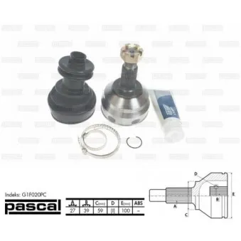Embout de cardan avant (kit de réparation) PASCAL G1F020PC