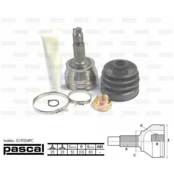 Embout de cardan avant (kit de réparation) PASCAL G1F024PC