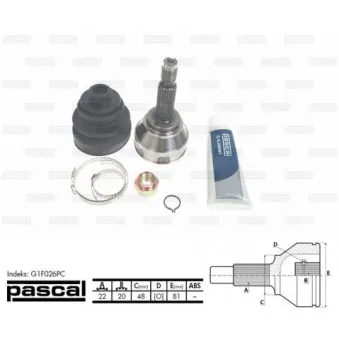 Joint, arbre de commande PASCAL G1F026PC