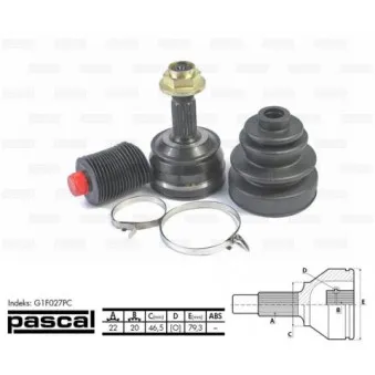 Embout de cardan avant (kit de réparation) PASCAL G1F027PC