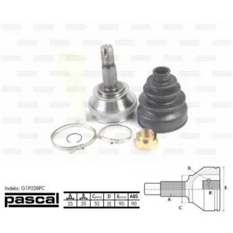 Embout de cardan avant (kit de réparation) PASCAL G1F028PC