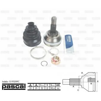 Embout de cardan avant (kit de réparation) PASCAL G1F029PC