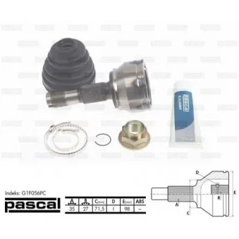 Embout de cardan avant (kit de réparation) PASCAL G1F056PC