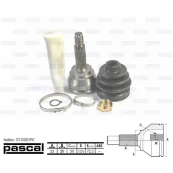 Embout de cardan avant (kit de réparation) PASCAL G1G001PC