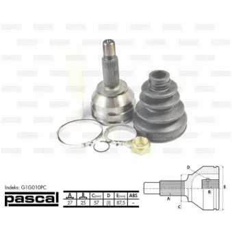 Embout de cardan avant (kit de réparation) PASCAL G1G010PC