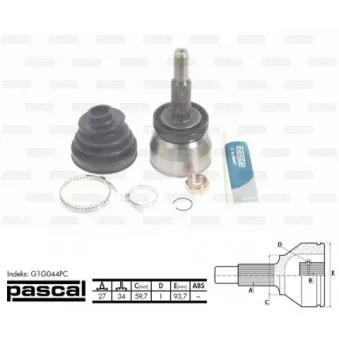Embout de cardan avant (kit de réparation) PASCAL G1G044PC