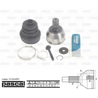 Embout de cardan avant (kit de réparation) PASCAL G1G045PC