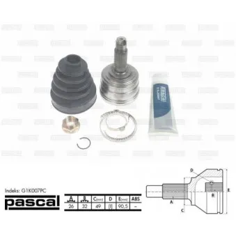 Embout de cardan avant (kit de réparation) PASCAL G1K007PC