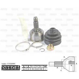 Embout de cardan avant (kit de réparation) PASCAL G1K009PC