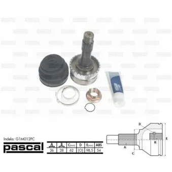 Embout de cardan avant (kit de réparation) PASCAL G1M012PC