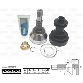 Joint, arbre de commande PASCAL G1P002PC