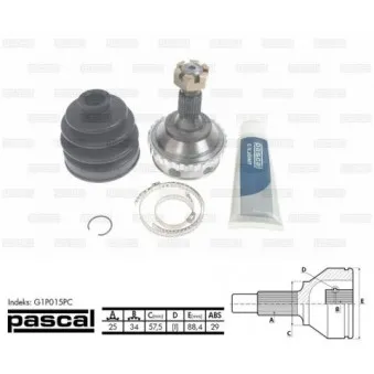 Embout de cardan avant (kit de réparation) PASCAL G1P015PC