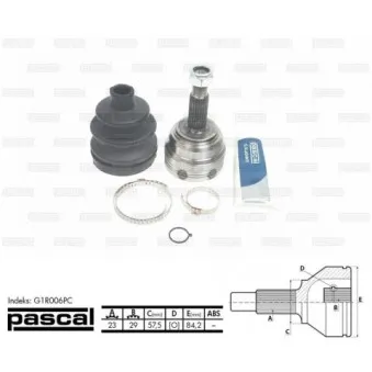 Embout de cardan avant (kit de réparation) PASCAL G1R006PC