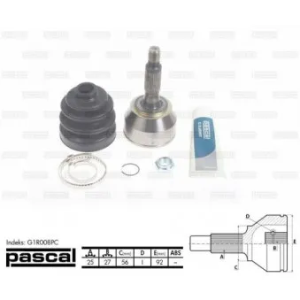 Embout de cardan avant (kit de réparation) PASCAL G1R008PC
