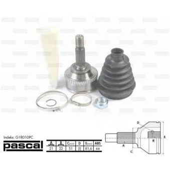 Embout de cardan avant (kit de réparation) PASCAL G1R010PC