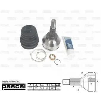 Embout de cardan avant (kit de réparation) PASCAL G1R019PC