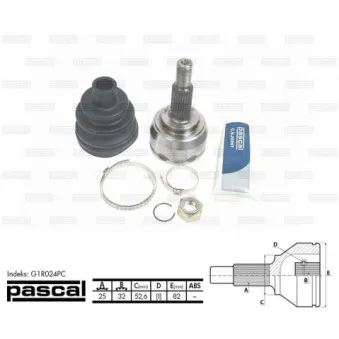 Embout de cardan avant (kit de réparation) PASCAL G1R024PC