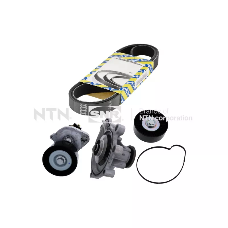 Pompe à eau+Jeu de courroie trapézoïdale à nervures SNR KAP851.070