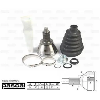 Embout de cardan avant (kit de réparation) PASCAL G1S002PC