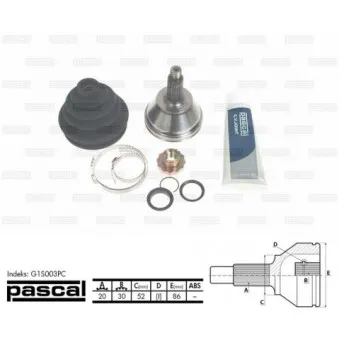 Embout de cardan avant (kit de réparation) PASCAL