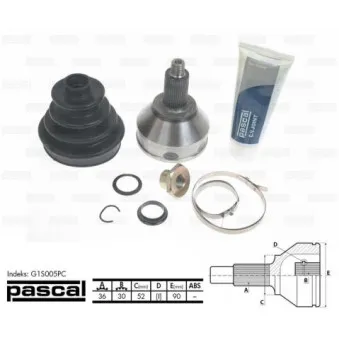 Embout de cardan avant (kit de réparation) PASCAL G1S005PC
