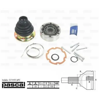 Embout de cardan avant (kit de réparation) PASCAL G1W014PC
