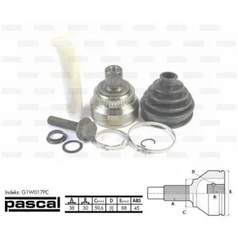 Embout de cardan avant (kit de réparation) PASCAL G1W017PC
