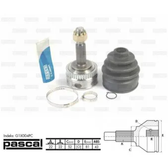 Embout de cardan avant (kit de réparation) PASCAL G1X004PC