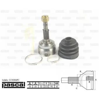 Embout de cardan avant (kit de réparation) PASCAL G1X006PC