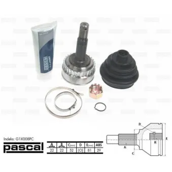 Embout de cardan avant (kit de réparation) PASCAL G1X008PC