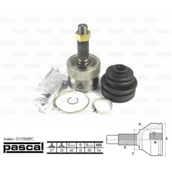 Embout de cardan avant (kit de réparation) PASCAL G1Y008PC