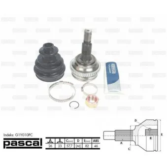 Embout de cardan avant (kit de réparation) PASCAL G1Y010PC