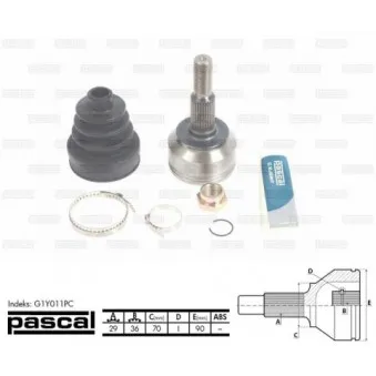 Embout de cardan avant (kit de réparation) PASCAL G1Y011PC