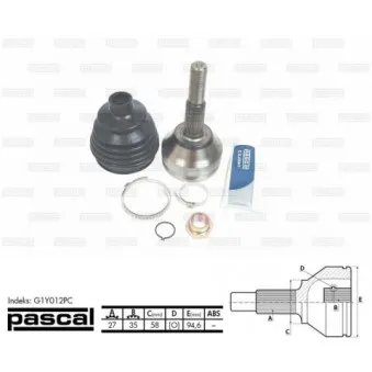 Embout de cardan avant (kit de réparation) PASCAL G1Y012PC