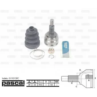 Embout de cardan avant (kit de réparation) PASCAL G1Y015PC