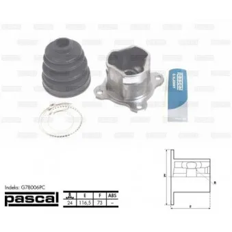 Jeu de joints, arbre de transmission avant gauche PASCAL G78006PC
