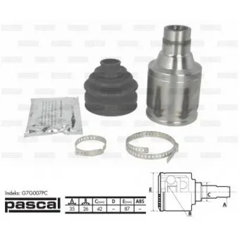Embout de cardan avant (kit de réparation) PASCAL G7G007PC