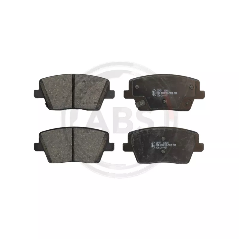 Jeu de 4 plaquettes de frein arrière A.B.S. 35451