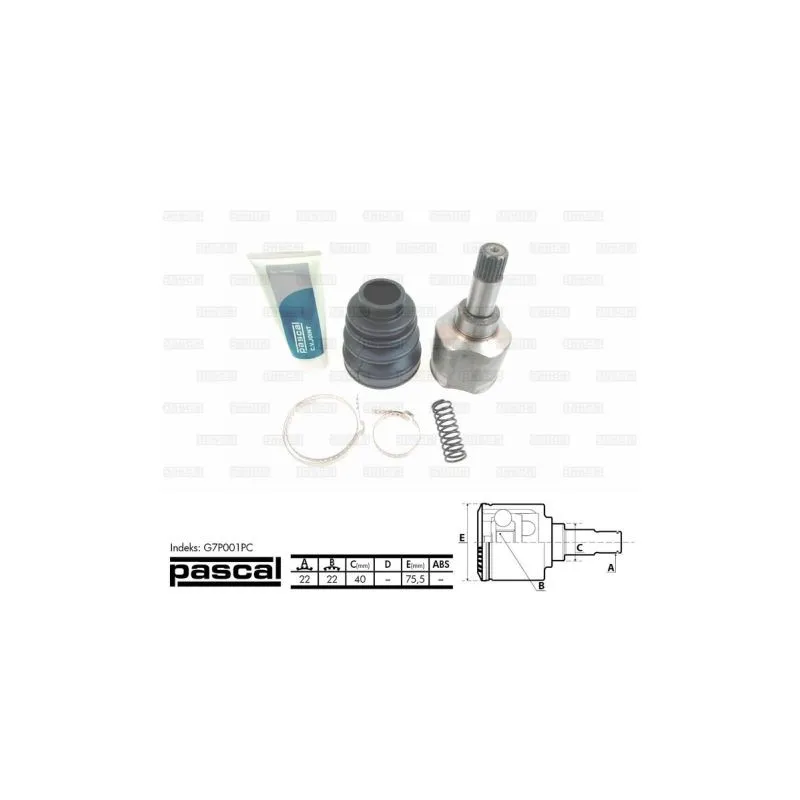 Jeu de joints, arbre de transmission avant gauche PASCAL G7P001PC