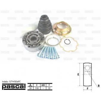 Embout de cardan avant (kit de réparation) PASCAL G7W004PC