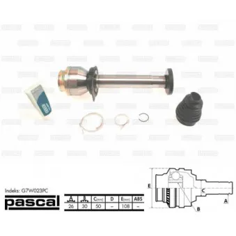 Embout de cardan avant (kit de réparation) PASCAL