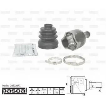 Jeu de joints, arbre de transmission avant droit PASCAL G85026PC